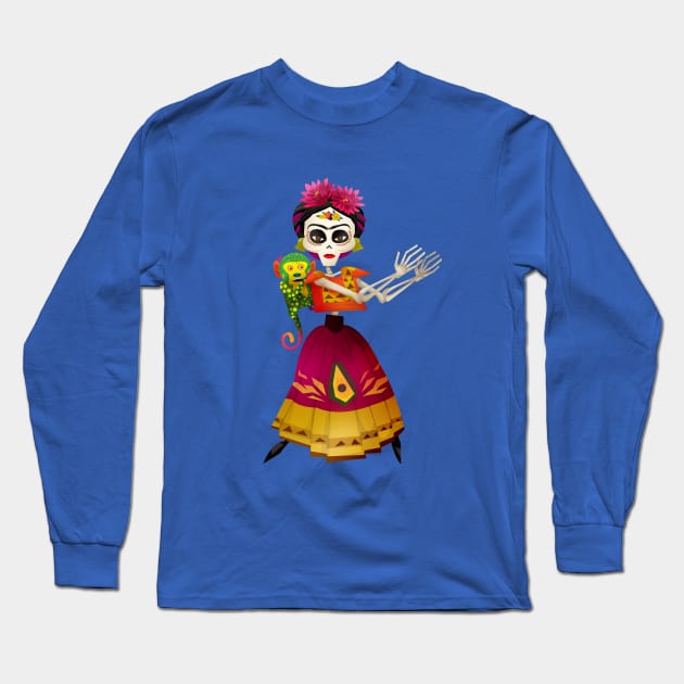 Frida Kahlo Long Sleeve T-Shirt by Firebluegraphics